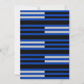 Blau / Silberstreifen am Schwarzen Bar Mitzvah Einladung (Rückseite)