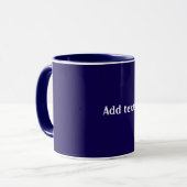 Blau, solide Farbe, weißer Text, Tasse (Vorderseite Links)