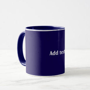 Blau, solide Farbe, weißer Text, Tasse