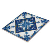 Blau-Spanisch-Mittelmeer dekorative Keramik Tile Fliese (Seite)