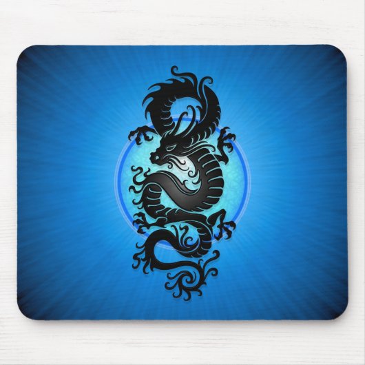 Blau sprengte chinesischen Drachen Mousepad (Vorne)
