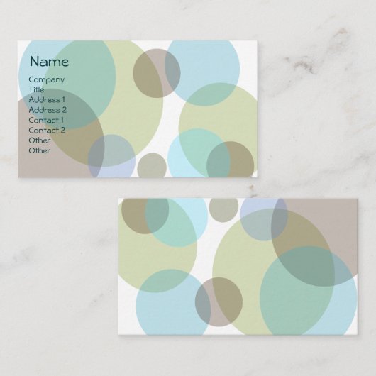 Blau sprudelt Visitenkarte (Vorne/Hinten)