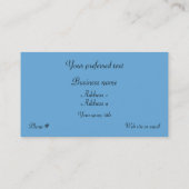 Blau sprudelt Visitenkarte-Schablone Visitenkarte (Rückseite)