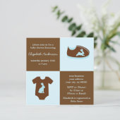 Blau stattet Jungen-Babyparty aus Einladung (Stehend Vorderseite)