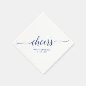 Blau | Stilvolles Party "Lettering Cheers" Serviette (Ecke)