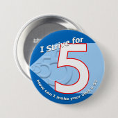 Blau - streben Sie 5 Knöpfe an Button (Vorne & Hinten)