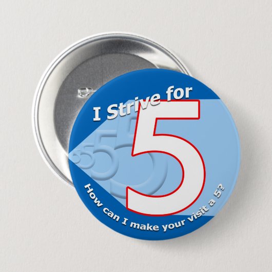 Blau - streben Sie 5 Knöpfe an Button (Vorne & Hinten)