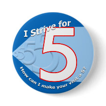 Blau - streben Sie 5 Knöpfe an