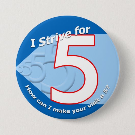 Blau - streben Sie 5 Knöpfe an Button (Vorderseite)