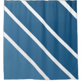 Blau: Streifen Duschvorhang (Vorderseite)