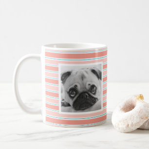 Blau Streifen Muster für benutzerdefinierte Foto-T Kaffeetasse