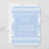 Blau-Streifen schlicht elegant Einladung (Rückseite)