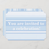 Blau-Streifen schlicht elegant Einladung (Vorne/Hinten)