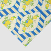 Blau Streifen und Blätter Muster Seidenpapier (Detail)