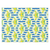Blau Streifen und Blätter Muster Tischdecke (Vorderseite (Horizontal))