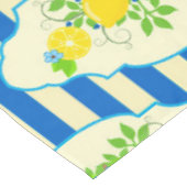 Blau Streifen und Blätter Muster Tischdecke (Schrägansicht)