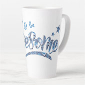 Blau Streifen "Weck up & be Phantastisch" Motivier Milchtasse (Rechte Ecke)