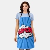 Blau Super Schürze (Getragen)