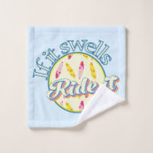 Blau surfen, wenn es wütet reiten badhandtuch set (Waschlappen)