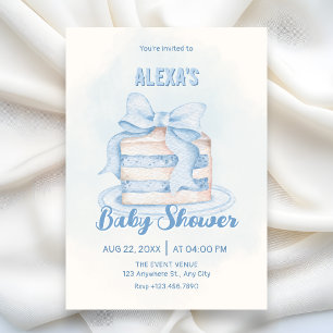 Blau süße Torte Baby-Party Einladung