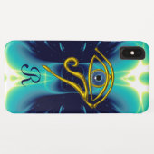 BLAU TALISMAN MONOGRAMM Aquamarin, türkisblau Case-Mate iPhone Hülle (Rückseite (Horizontal))