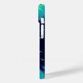 BLAU TALISMAN MONOGRAMM Aquamarin, Turquase weiß Case-Mate iPhone Hülle (Rückseite / Links)