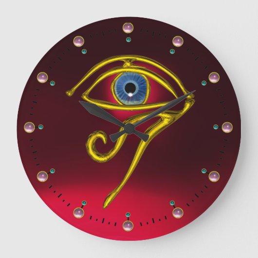 BLAU TALISMAN, Red Ruby Große Wanduhr (Vorderseite)