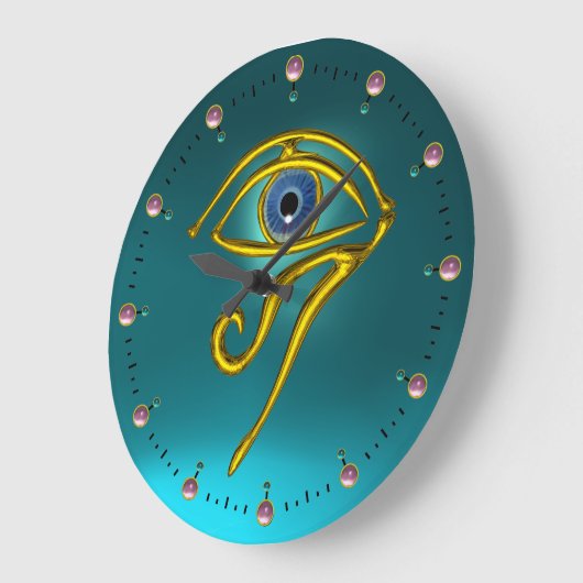 BLAU TALISMAN, Türkis Aquamarin Große Wanduhr (Winkel)