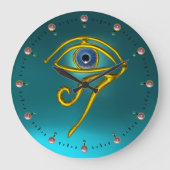 BLAU TALISMAN, Türkis Aquamarin Große Wanduhr (Vorderseite)
