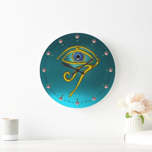 BLAU TALISMAN, Türkis Aquamarin Große Wanduhr (Zuhause)