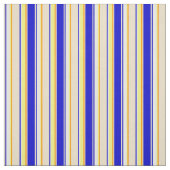 Blau, Tan, Dunkelorange, Gelb und Weiß Muster Stoff (Muster)