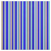 Blau, Tan, Dunkeltürkis, hellgelb, dunkelblau Stoff (Muster)