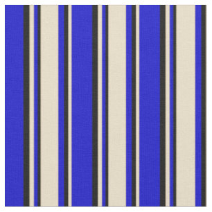 Blau, Tan und Schwarz - Farblinke/Streifenmuster Stoff
