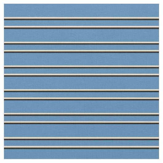 Blau, Tan und schwarze Linien Stoff (Nahaufnahme)
