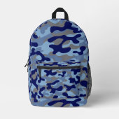 Blau-Tarnmuster Bedruckter Rucksack (Vorderseite)