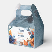 Blau | Terracotta Oh Boy Fall Floral Baby Dusche Geschenkschachtel (Vorderseite)