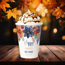 Blau | Terracotta Oh Boy Fall Floral Baby Dusche