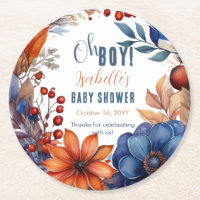 Blau | Terracotta Oh Boy Fall Floral Baby Dusche