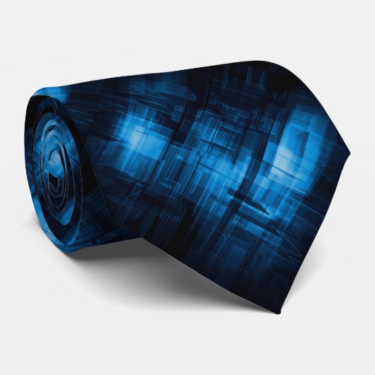 Blau "Textured" Krawatte (Gerollt)