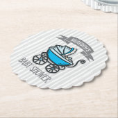 Blau-Themenorientierte Babyparty Untersetzer (angewinkelt)