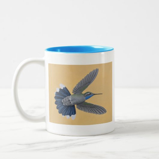 Blau-throated Kolibri Zwei-Ton Tasse (Links)