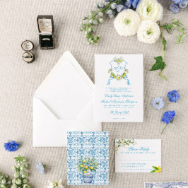 Blau-Tile-Detaileinteilung im mediterranen Stil Mitteilungskarte