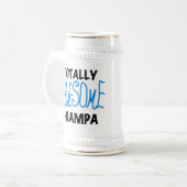 Blau total fantastische Grampa T - Shirts und Bierglas (Vorderseite Links)
