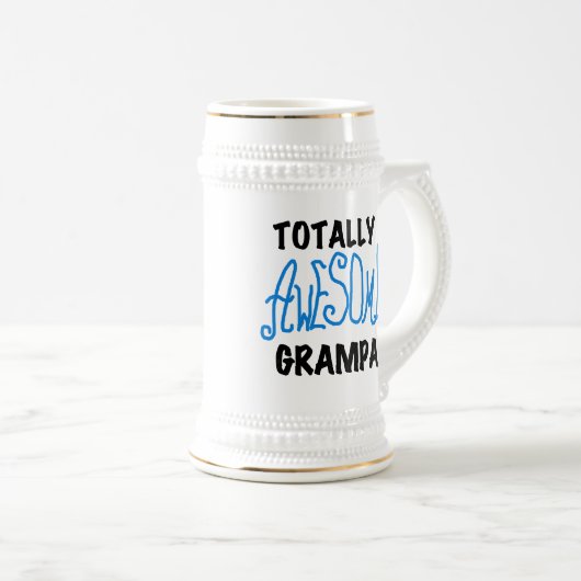 Blau total fantastische Grampa T - Shirts und Bierglas (VorderseiteRechts)