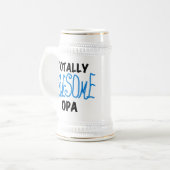 Blau total fantastische Opa T - Shirts und Bierglas (Vorderseite Links)