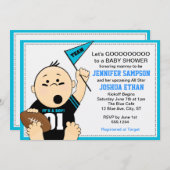 Blau trägt Heckklappen-Babyparty-Einladungen zur Einladung (Vorne/Hinten)