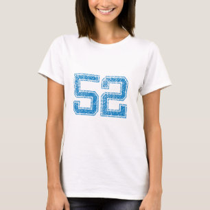 Blau trägt Jerzee Nr. 52 zur Schau T-Shirt