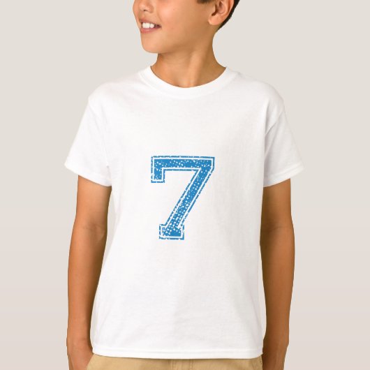 Blau trägt Jerzee Nr. 7 zur Schau T-Shirt (Vorderseite)