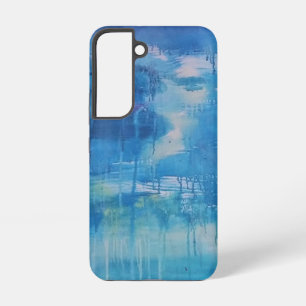 Blau Tropfen Wasser wie Kunst Samsung Galaxy Hülle