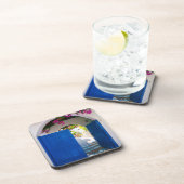 Blau-Tür im griechischen und türkischen Stil Getränkeuntersetzer (Rechte Seite)